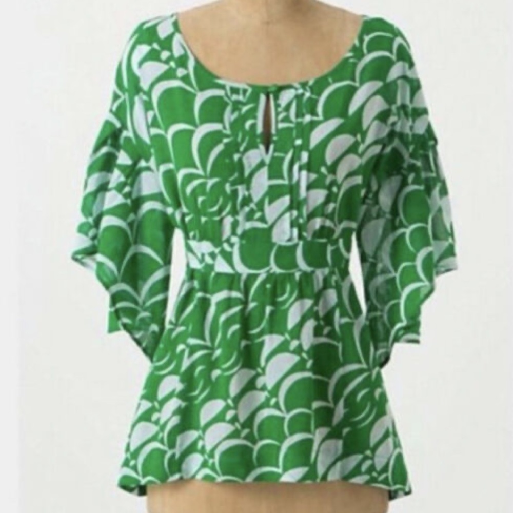 Anthropologie Flutter Sleeve Empire Waist Blouse